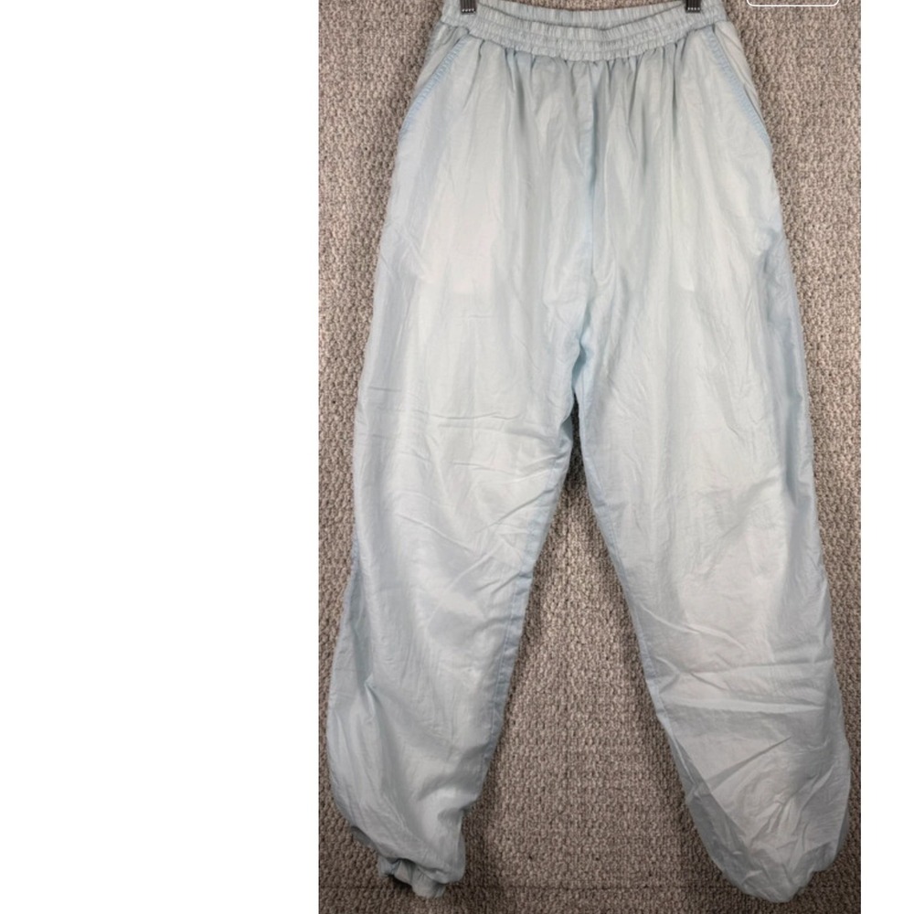 VTG 80's-90s Nylon Windbreaker Track Pants Joggers Blue Lined Elastic Gorpcore M